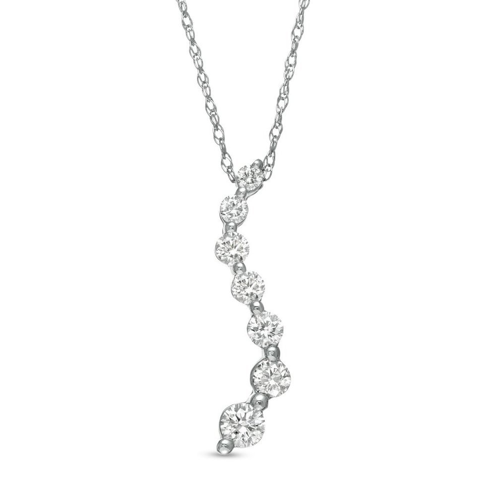 𝅺Michael Hill Jewellers 0.33 CT. T.W. Journey Diamond Necklace in 10K White Gold